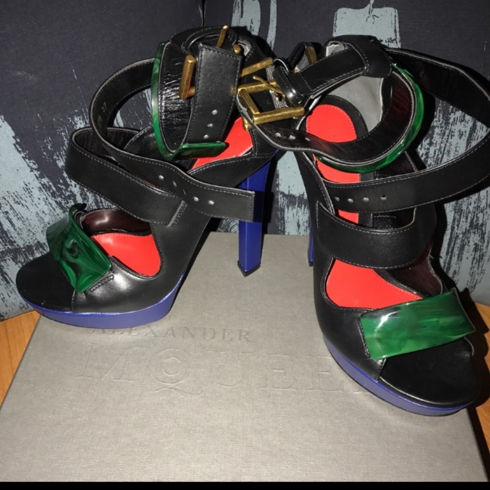 Alexander McQueen Multi Color Strap heel